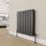 Elego Matte Black Modern Manual Angled Radiator Valves (pair)