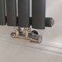 Elego Chrome Modern Manual H Block Angled Radiator Valves With Lockshield