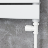 Elego White Modern Manual Straight Radiator Valves (pair)