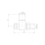 Elego Brushed Brass Modern Manual Straight Radiator Valves (pair)
