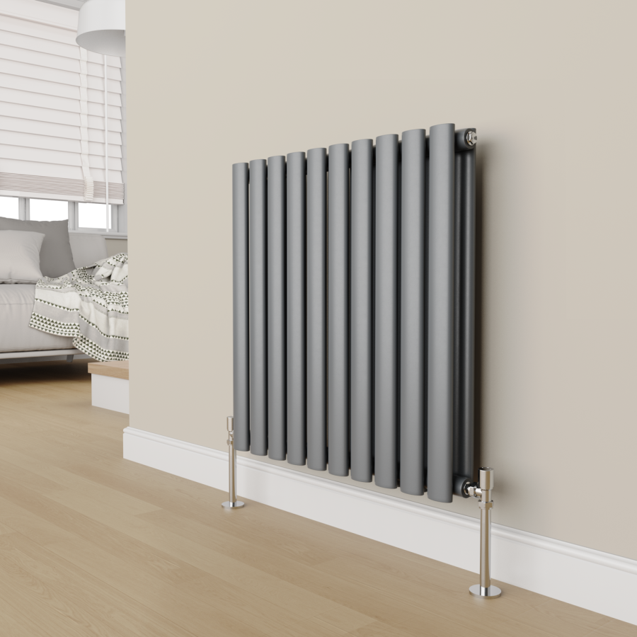 Elego Chrome Modern Manual Angled Radiator Valves (pair)