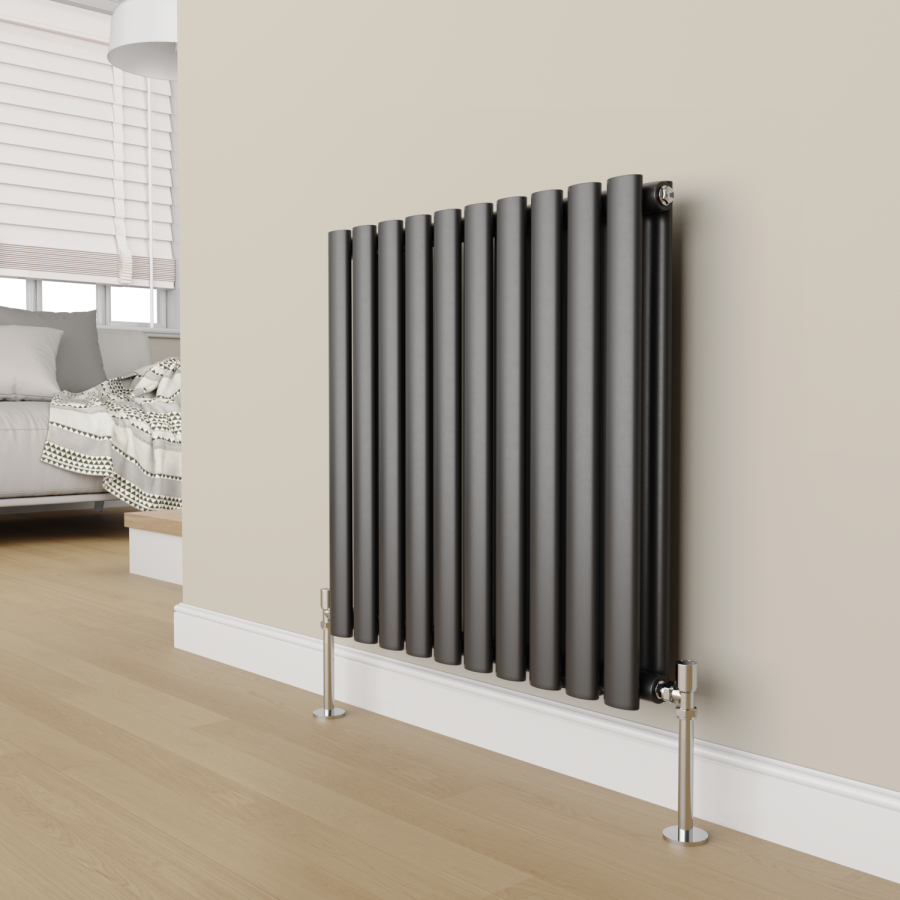 Elego Chrome Modern Manual Angled Radiator Valves (pair)