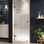 800mm Ribbed / Fluted Glass Left Hand Hinged Door Shower Enclosure 8mm Glass - Matira