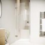 800mm Ribbed / Fluted Glass Left Hand Hinged Door Shower Enclosure 8mm Glass - Matira