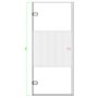 800mm Ribbed / Fluted Glass Left Hand Hinged Door Shower Enclosure 8mm Glass - Matira