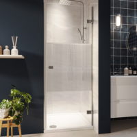 800mm Ribbed / Fluted Glass Right Hand Hinged Door Shower Enclosure 8mm Glass - Matira