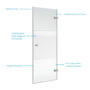 800mm Ribbed / Fluted Glass Right Hand Hinged Door Shower Enclosure 8mm Glass - Matira