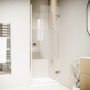 800mm Ribbed / Fluted Glass Right Hand Hinged Door Shower Enclosure 8mm Glass - Matira