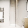 800mm Ribbed / Fluted Glass Right Hand Hinged Door Shower Enclosure 8mm Glass - Matira