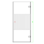 800mm Ribbed / Fluted Glass Right Hand Hinged Door Shower Enclosure 8mm Glass - Matira