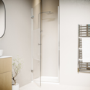 900mm Ribbed / Fluted Glass Left Hand Hinged Door Shower Enclosure 8mm Glass - Matira