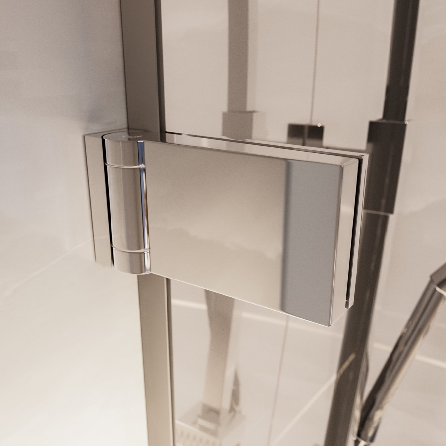 800mm Ribbed / Fluted Glass Left Hand Hinged Door Shower Enclosure 8mm Glass - Matira