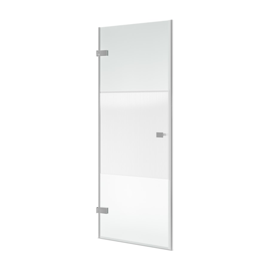 800mm Ribbed / Fluted Glass Left Hand Hinged Door Shower Enclosure 8mm Glass - Matira