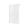 1200mm Brushed Brass Ribbed / Fluted Glass Shower Screen for Wet Room & Walk In Shower - Matira