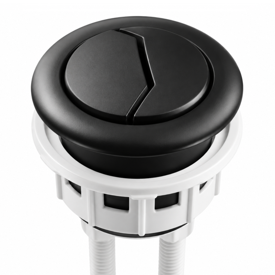 Matt Black 38mm Push Cistern Flush Button - Addison, Austin, Indiana, Pendle, Portland, Roma & Seren