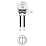 48mm Black Cistern Flush Button - Suitable for Boston Newport Ashford Indiana Venice Palma & Ripley