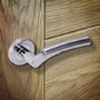 Internal Silver Polished/Satin Chrome Lever Fire Door Handle with Latch and Hinges Pack - 65mm Latch - Meuse - XL Joinery