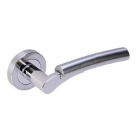 Internal Silver Polished/Satin Chrome Lever Fire Door Handle with Latch and Hinges Pack - 75mm Latch - Meuse - XL Joinery