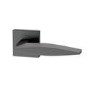 Internal Satin Black Bathroom Lever Door Handle with Lock, Latch and Hinges Pack - 75mm Latch - Mezen - XL Joinery