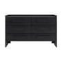 Wide Black 6 Drawer Chest of Drawers - Margot