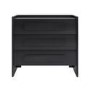 Wide Black 3 Drawer Chest of Drawers - Margot 
