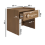 Wide Wooden 1 Drawer Bedside Table - Margot