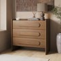 Wide Wooden 3 Drawer Chest of Drawers - Margot