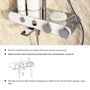 Chrome Round Thermostatic 3 Outlet Mixer Shower Set with Bath Filler Spout Push Buttons and Shelf - Mika