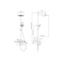 Chrome Round Thermostatic 3 Outlet Mixer Shower Set with Bath Filler Spout Push Buttons and Shelf - Mika