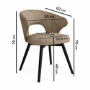 Set of 2 Beige Faux Leather Swivel Dining Chairs - Mila