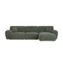 4 Seater L-Shape Chaise Corner Sofa in Green Chenille - Mahalia