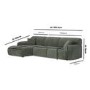 4 Seater L-Shape Chaise Corner Sofa in Green Chenille - Mahalia