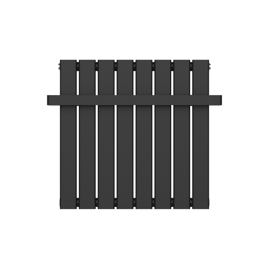 Black Horizontal Single Panel Radiator with Heated Towel Bar 600 x 604mm - Mojave