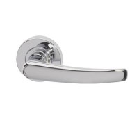 Internal Silver Polished Chrome Lever Fire Door Handle with Latch and Hinges Pack - 75mm Latch - Morava - XL Joinery