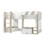 White and Oak Mid Sleeper Cabin bed with Storage - Marcel