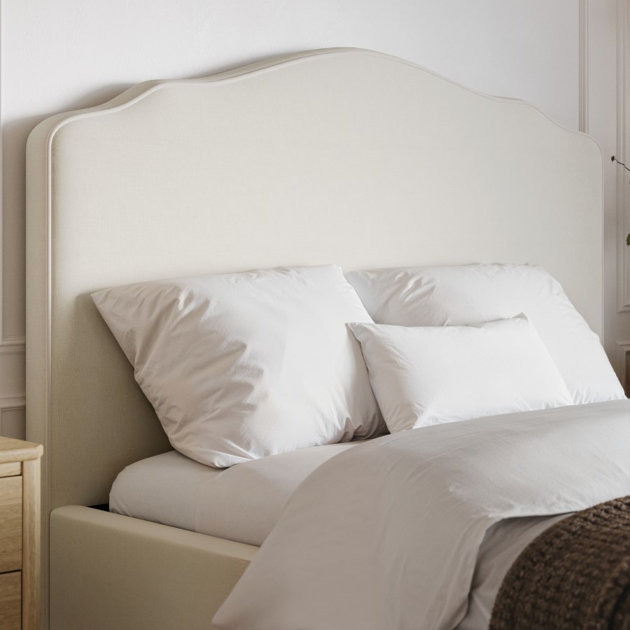 Beige Upholstered Double Side-Lift Ottoman Storage Bed with Legs - Marie