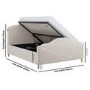 Beige Upholstered King Size Side-Lift Ottoman Storage Bed with Legs - Marie