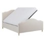 Beige Upholstered King Size Side-Lift Ottoman Storage Bed with Legs - Marie