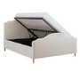 Beige Upholstered King Size Side-Lift Ottoman Storage Bed with Legs - Marie