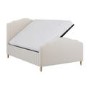 Beige Upholstered Small Double Side-Lift Ottoman Storage Bed with Legs - Marie