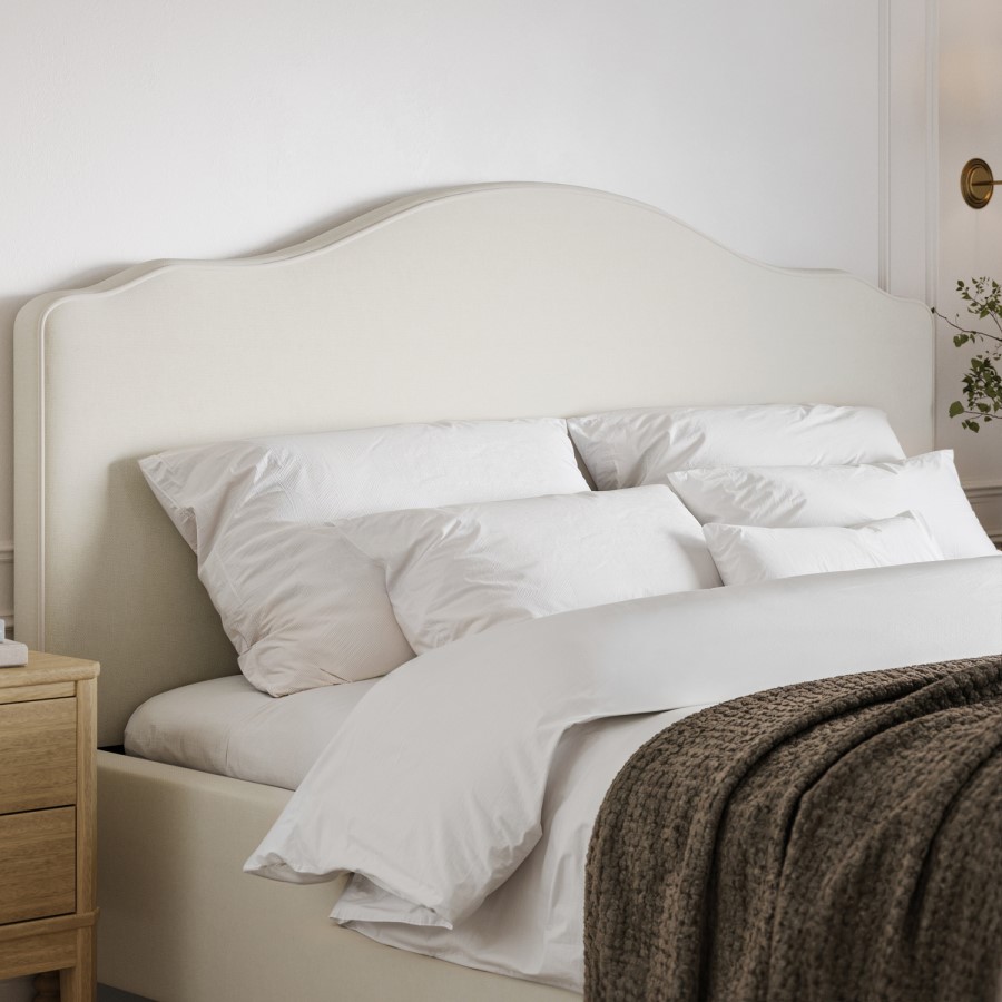 Beige Upholstered Super King Side-Lift Ottoman Storage Bed with Legs - Marie