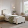 Beige Upholstered Single Side-Lift Ottoman Storage Bed with Legs - Marie