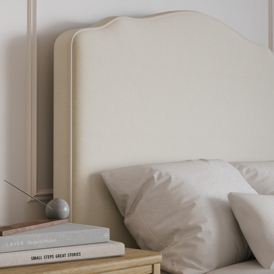 Beige Upholstered Single Side-Lift Ottoman Storage Bed with Legs - Marie