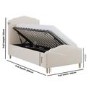 Beige Upholstered Single Side-Lift Ottoman Storage Bed with Legs - Marie