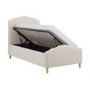 Beige Upholstered Single Side-Lift Ottoman Storage Bed with Legs - Marie