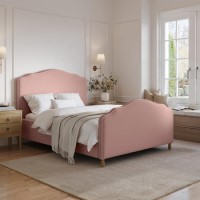Pink Upholstered Double Side-Lift Ottoman Storage Bed with Legs - Marie