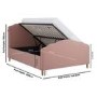 Pink Upholstered Double Side-Lift Ottoman Storage Bed with Legs - Marie