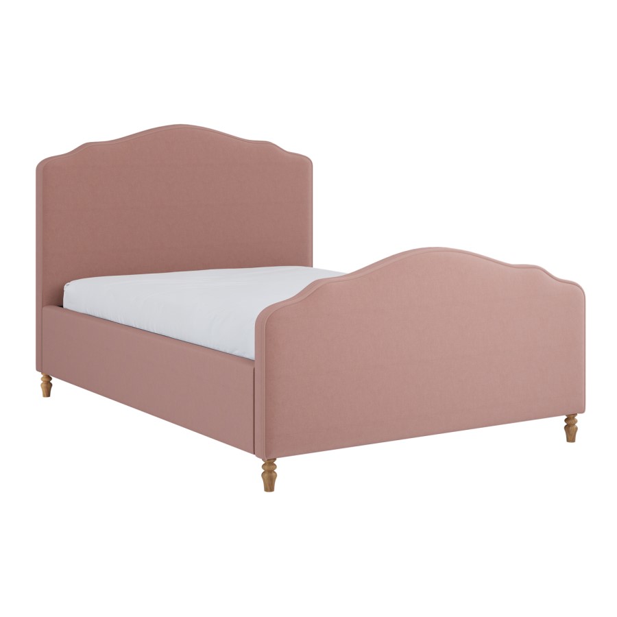 Pink Upholstered Double Side-Lift Ottoman Storage Bed with Legs - Marie