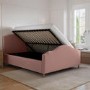 Pink Upholstered King Size Side-Lift Ottoman Storage Bed with Legs - Marie