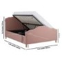 Pink Upholstered King Size Side-Lift Ottoman Storage Bed with Legs - Marie
